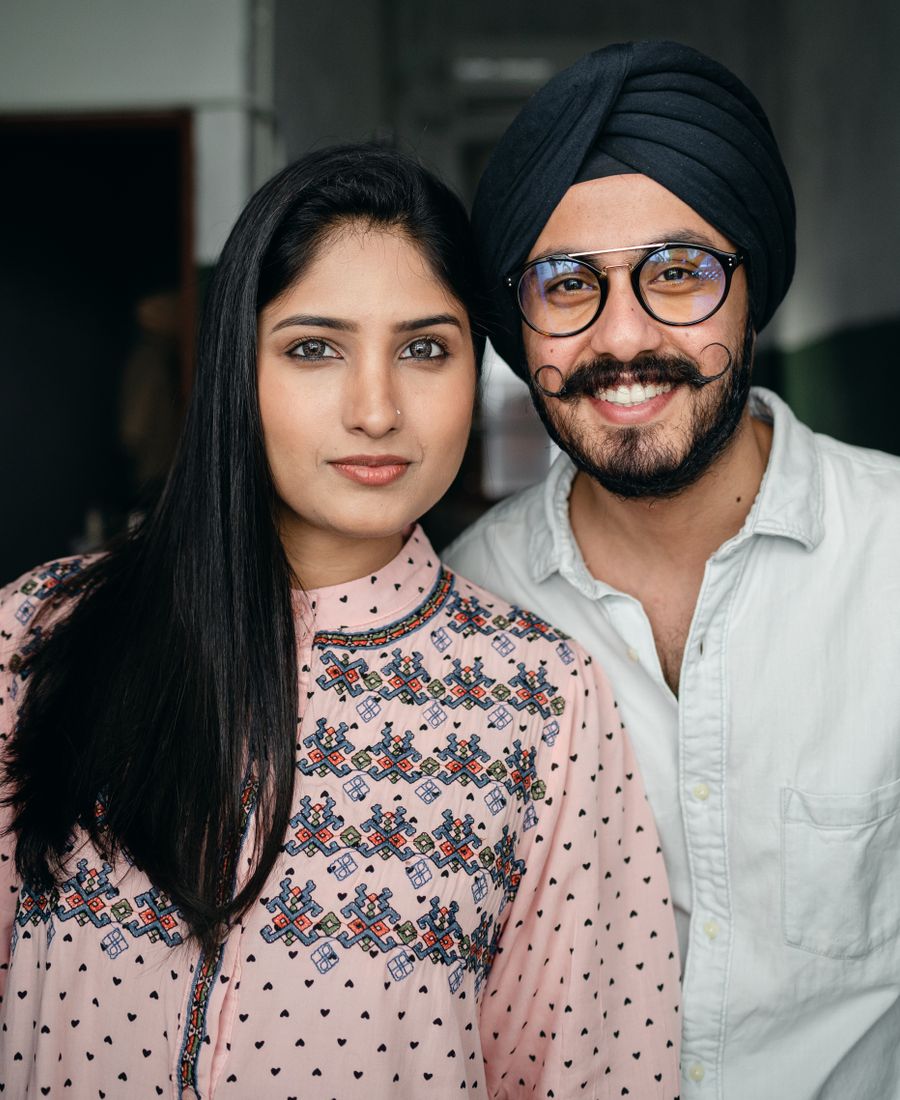 Smiling Indian couple